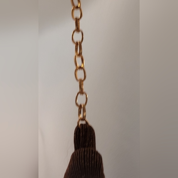 Just Polly New York brown bodysuit with gold chain spaghetti straps - Picture 4 of 5